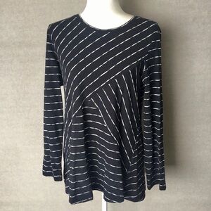 Habitat Black and White Angled Stripe Long Sleeve Top Size Small